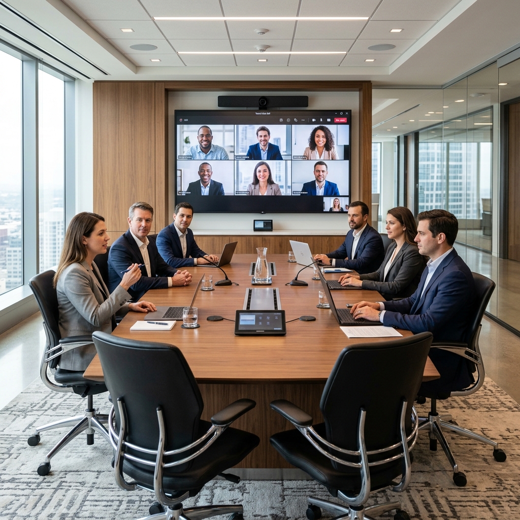 Corporate boardroom conferencing
